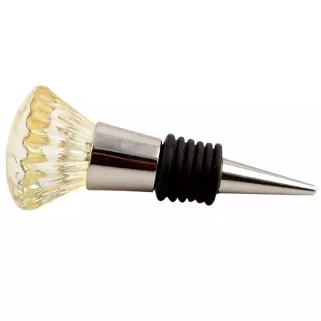 Urenium Yellow Oval Shape Glass Wine Stopper